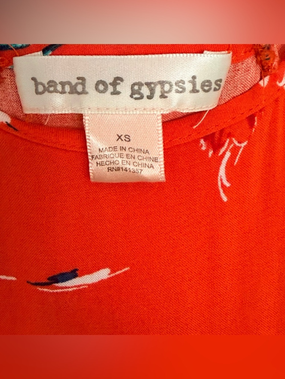 Band of Gypsies Orange Floral Spaghetti Strap Ladder Back Maxi Dress.        XS - Picture 2 of 6